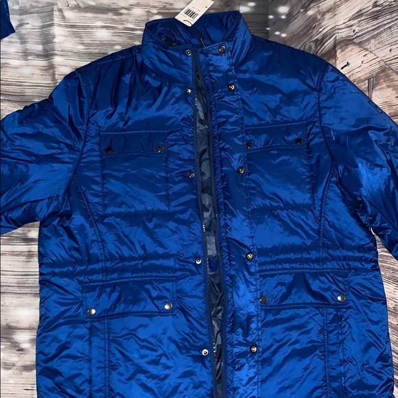 Michael Kors Marine Blue High Collar Padded Jacket - Picture 2 of 6